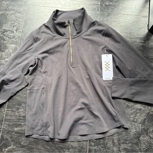 NWT RHONE Charcoal Quarter-Zip Pullover